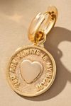 Heart Coin Charm Huggie Hoop Earrings