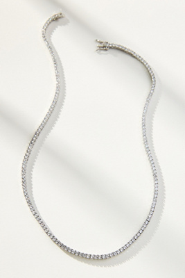 By Anthropologie Classic Tennis Necklace In Grey