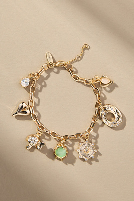 By Anthropologie Mixed Charm Bracelet In Green