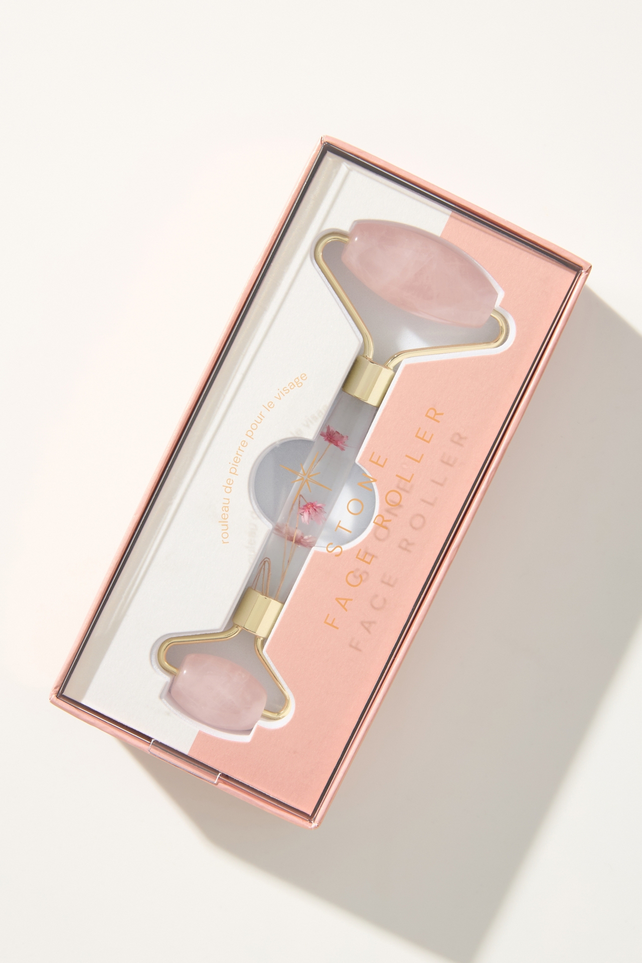 Floral Rose Quartz Facial Roller