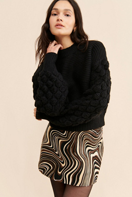 Threaded Pear Ella Knit Bubble Sleeve Sweater