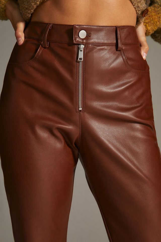 Avec Les Filles Vegan Leather Kick-Flare Pants #4