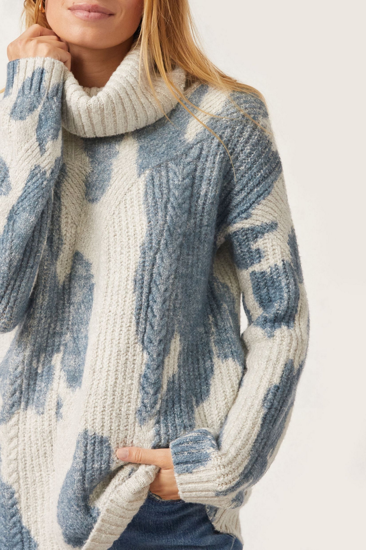 Pilcro Spotted Turtleneck Sweater