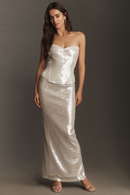 Sequin Shine Column Maxi Skirt