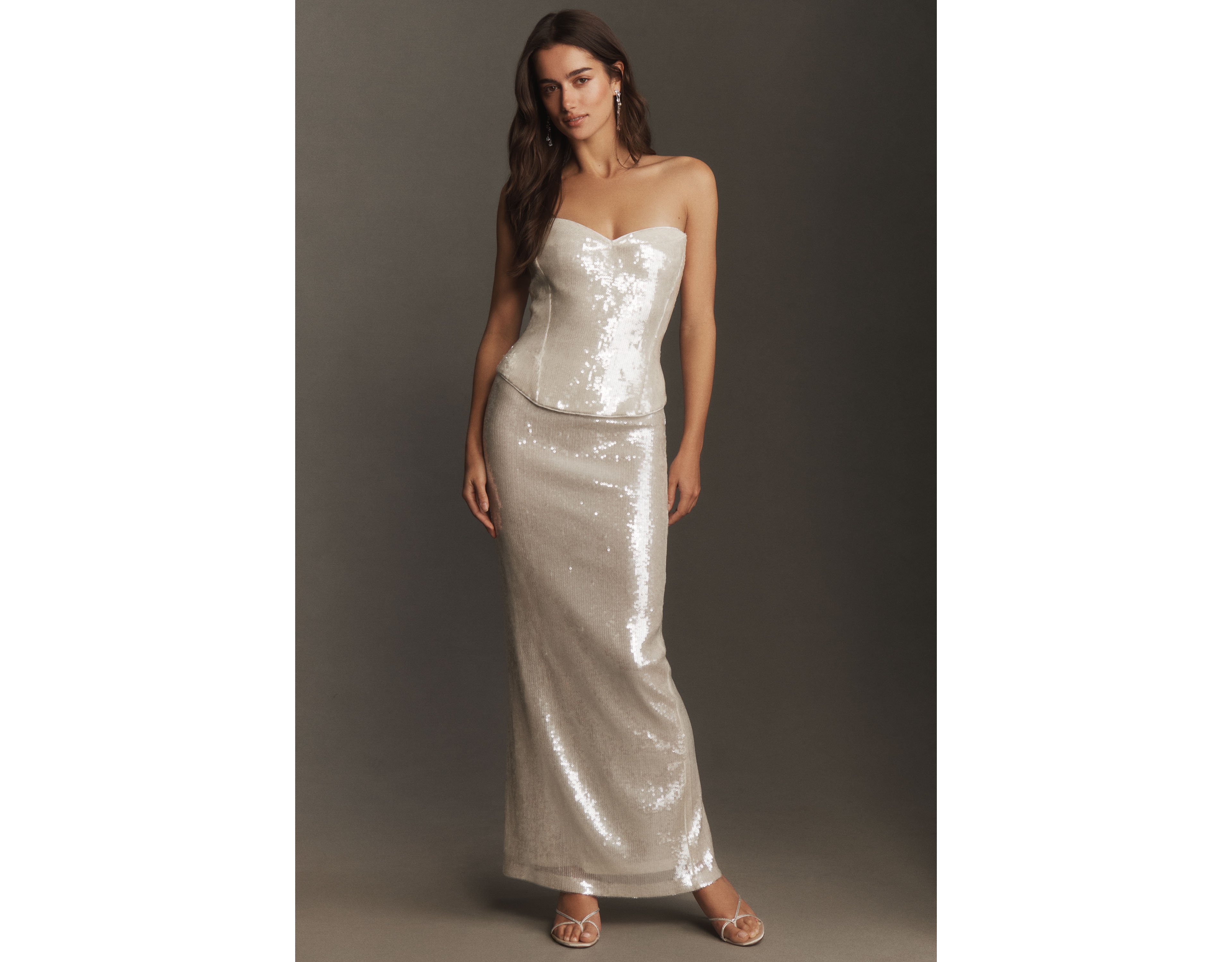 Mare Sequin Shine Column Maxi Skirt