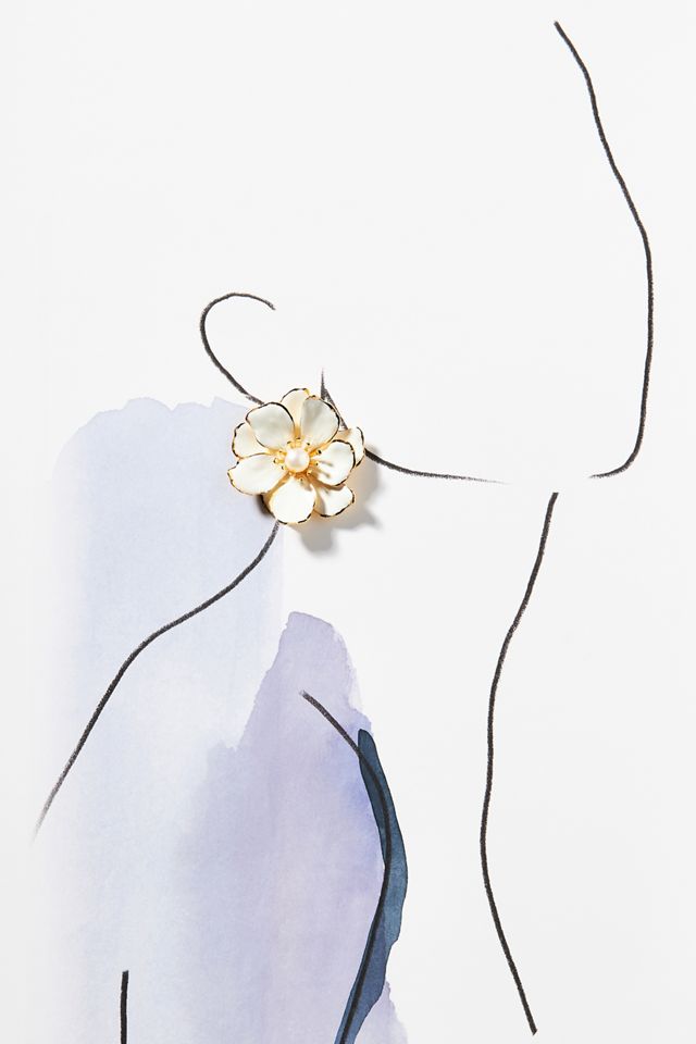 The Pink Reef Handpainted Flower Earrings #1