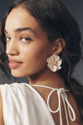 Les Néréides Siberian Iris Asymmetric Post Earrings | Anthropologie