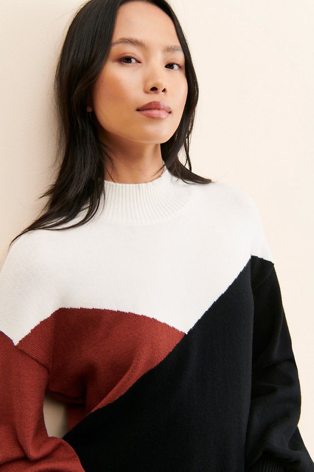 Laundry by Shelli Segal Colorblock Mock Neck Sweater #2
