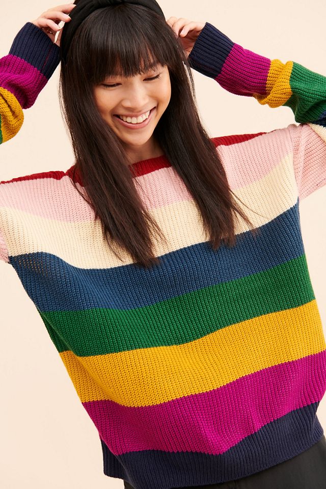 English Factory Rainbow Stripe Pullover #1