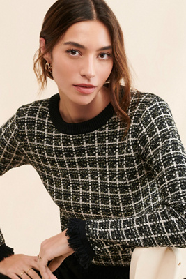 Line + Dot Avalon Tweed Sweater | Anthropologie