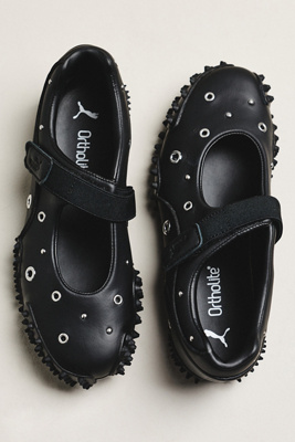 Puma Mostro Fey Ballet Flats With Silver Detail In Black