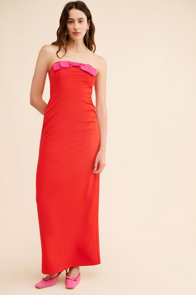 Flat White Bow Midi Dress #3