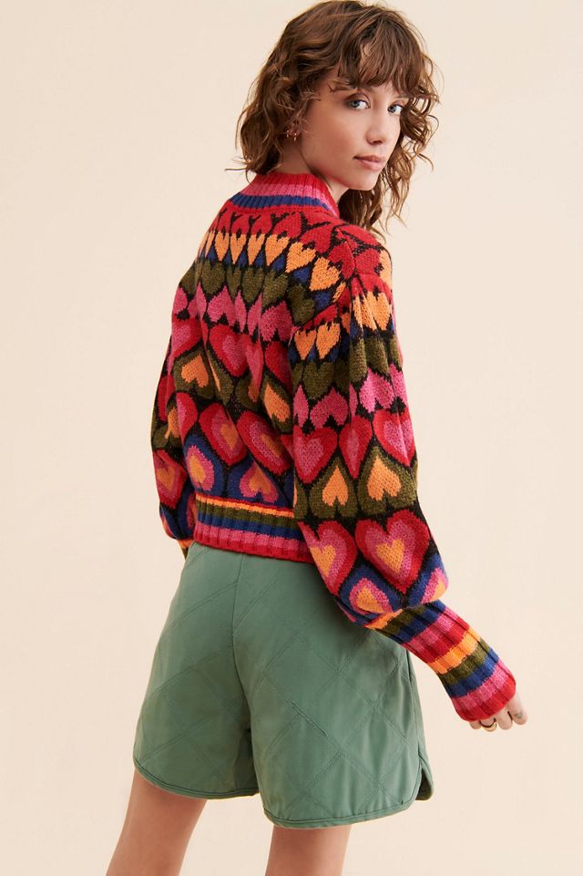 FARM Rio Full Of Hearts Jacquard Sweater #1