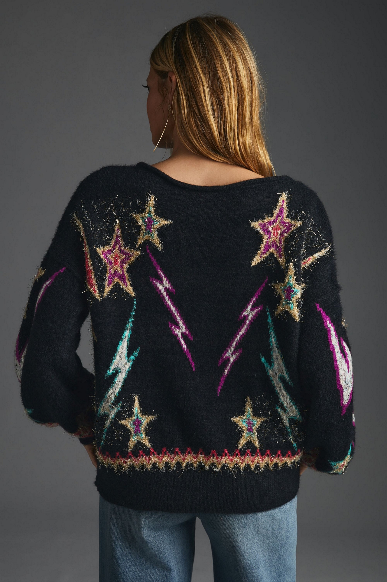 Pilcro Sparkle-Star Pullover