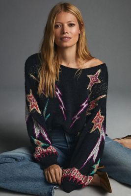 Pilcro Sparkle-Star Pullover
