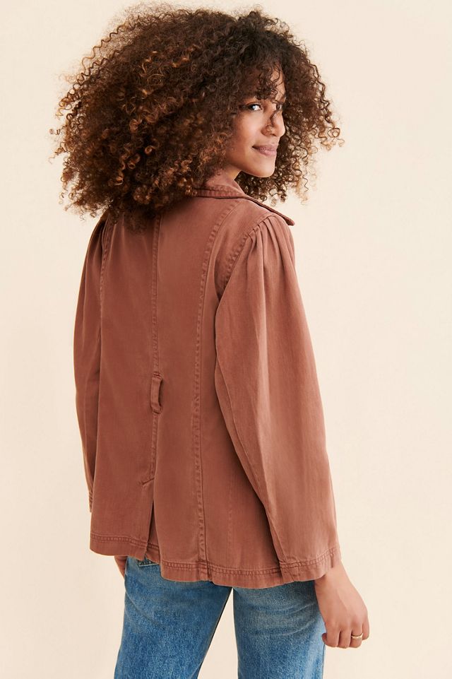 Puff Sleeve Twill Jacket #1