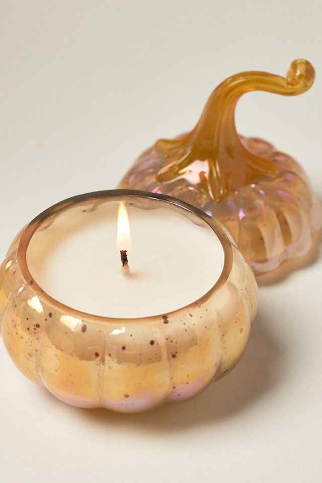 Gourmand Pumpkin Sweet Vanilla Mini Glass Pumpkin Candle #1