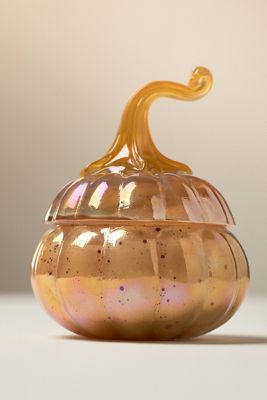 Gourmand Pumpkin Sweet Vanilla Mini Glass Pumpkin Candle