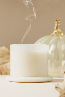 Anthropologie Gourmand Malted Pumpkin & Dark Rum Glass Cloche Candle