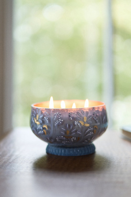 Leora Fruity Honeycrisp Oakwood Glass Candle | AnthroHome