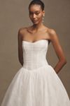 Jenny by Jenny Yoo Miriam Strapless Tulle Basque-Waist Ball-Skirt Wedding Gown