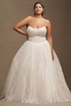 Jenny by Jenny Yoo Miriam Strapless Tulle Basque-Waist Ball-Skirt Wedding Gown