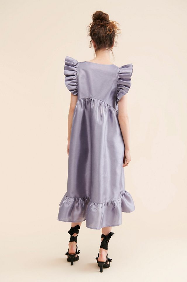 Dhruv Kapoor Metallic Babydoll Midi Dress #1