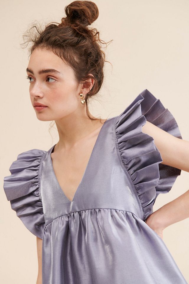 Dhruv Kapoor Metallic Babydoll Midi Dress #2