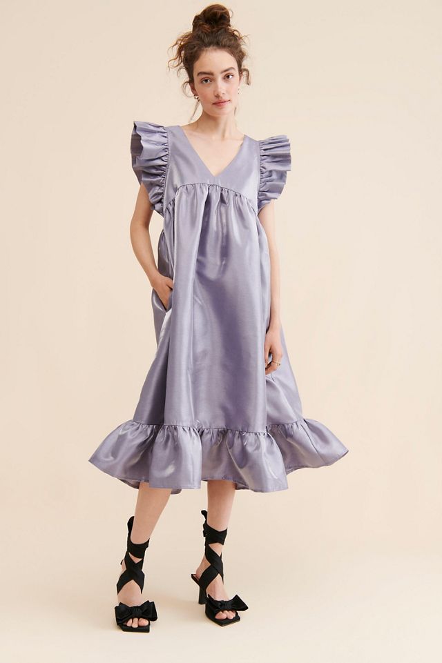 Dhruv Kapoor Metallic Babydoll Midi Dress #3