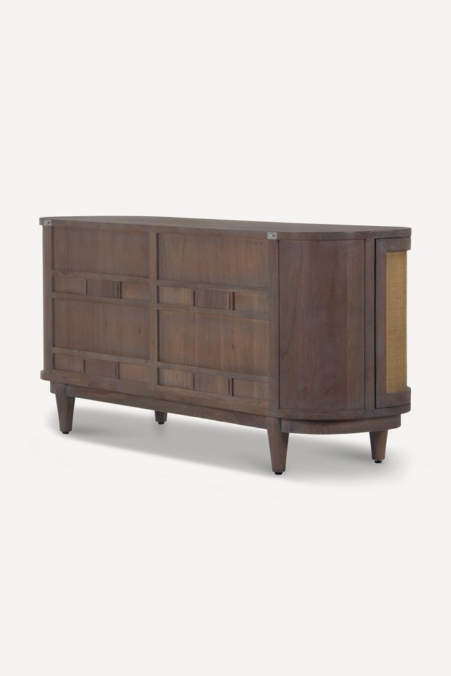 Canggu Acacia Cane Curved 68" Media Stand #3