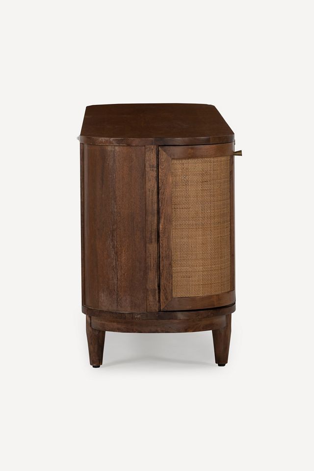 Canggu Acacia Cane Curved 84" Media Stand #4