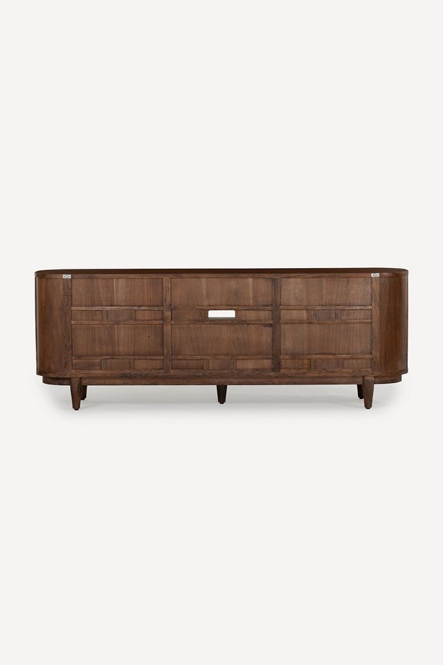 Canggu Acacia Cane Curved 84" Media Stand #5