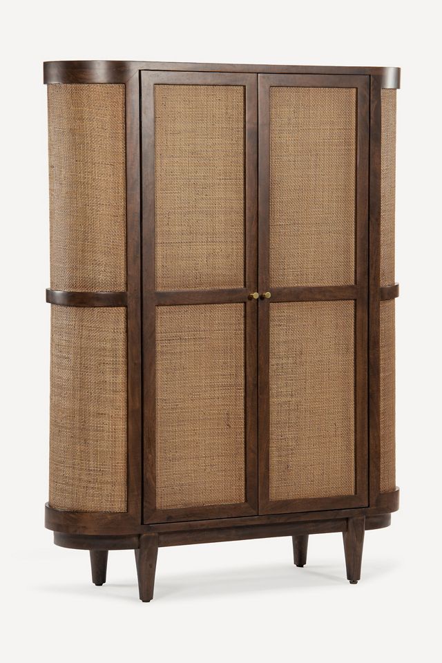 Canggu Acacia Cane Curved Cabinet #1