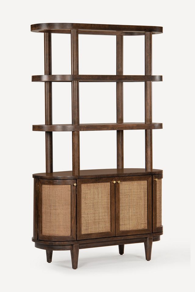 Canggu Acacia Cane Curved Bookshelf #1