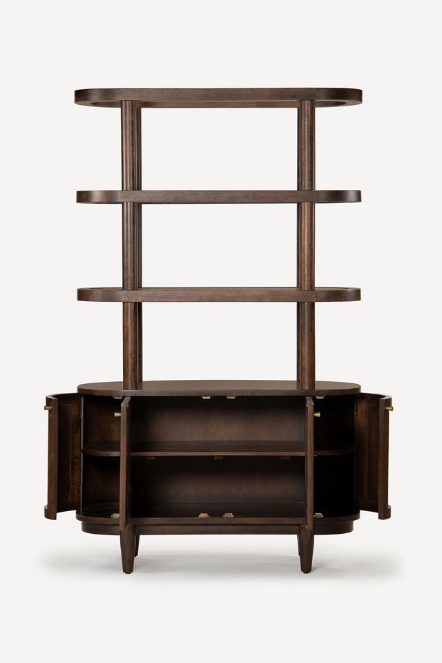 Canggu Acacia Cane Curved Bookshelf #2