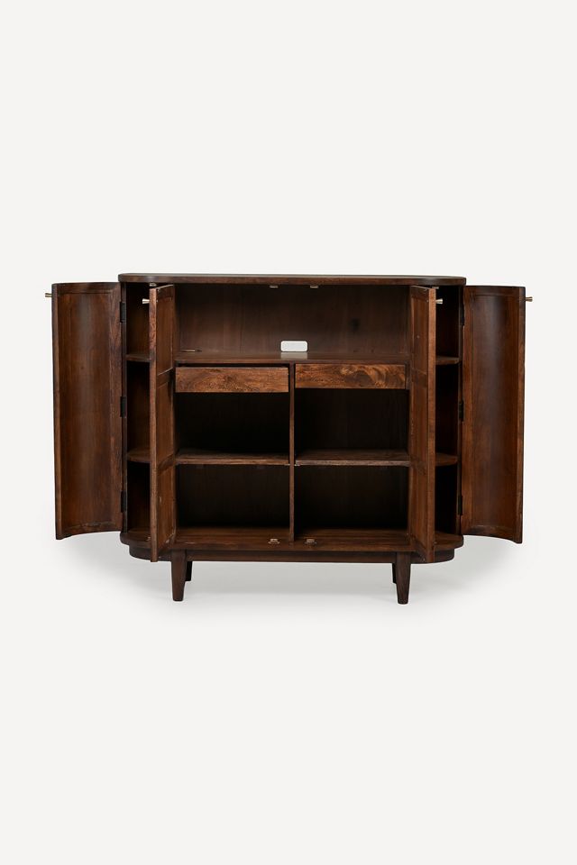 Canggu Acacia Cane Curved Storage Cabinet #3
