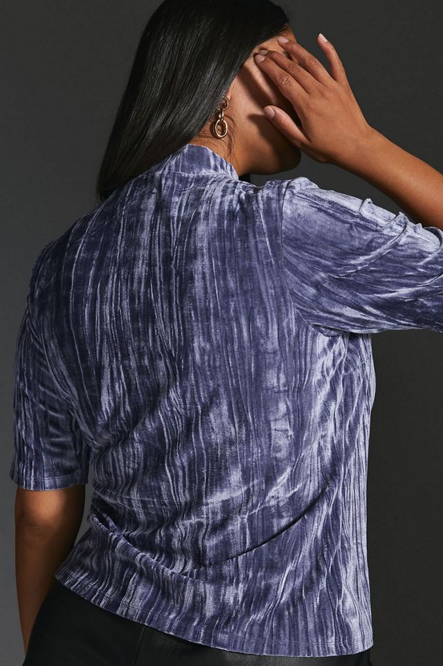 Pilcro Velveteen Mock Neck Top #1