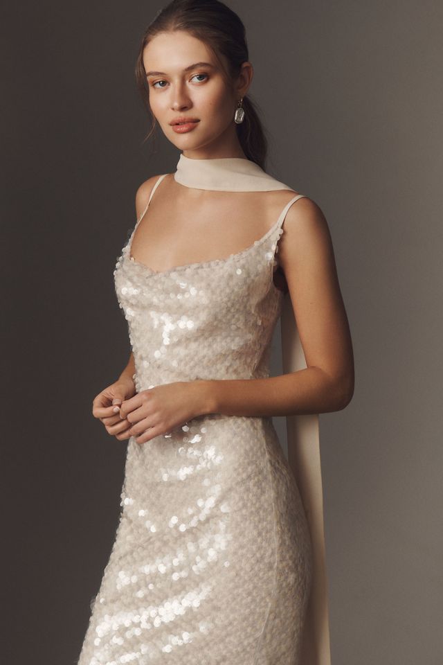 Mare Mare Liquid Sequin Column Maxi Dress