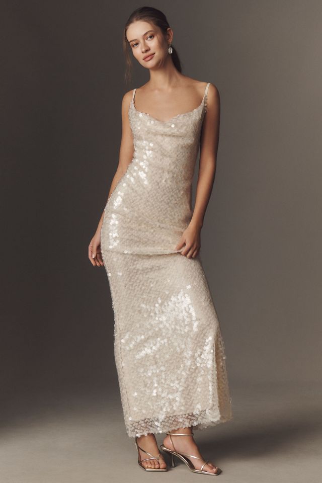 Mare Mare Liquid Sequin Column Maxi Dress
