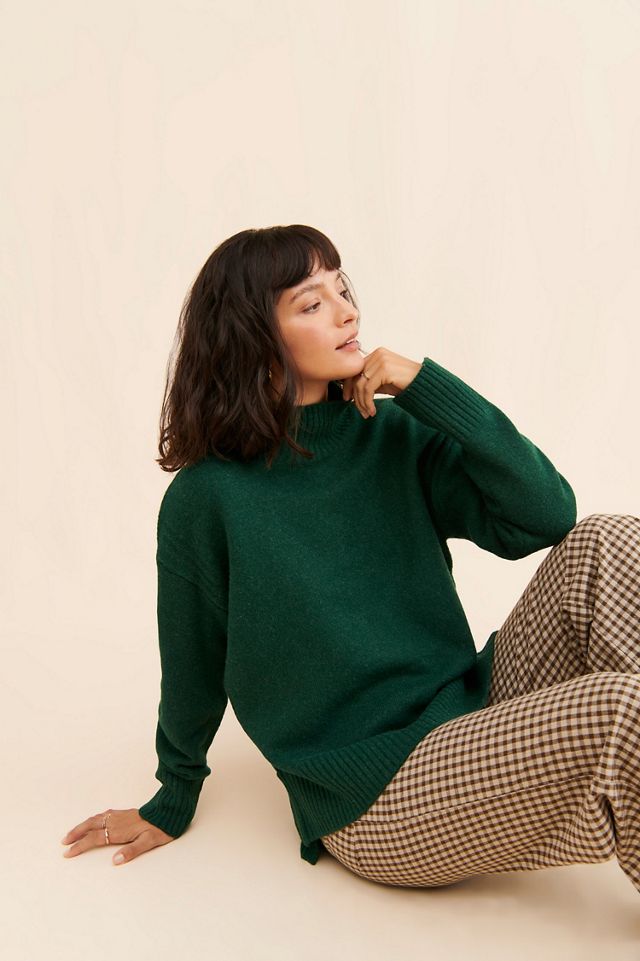 Flat White Rib Turtleneck Pullover #2