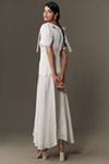 Mare Mare V-Neck Bow Flutter-Sleeve Organza Slip Dress