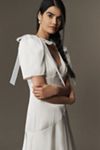 Mare Mare V-Neck Bow Flutter-Sleeve Organza Slip Dress
