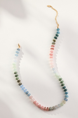 By Anthropologie Loverly Grey X Anthropologie Rainbow Stone Necklace In Multicolor