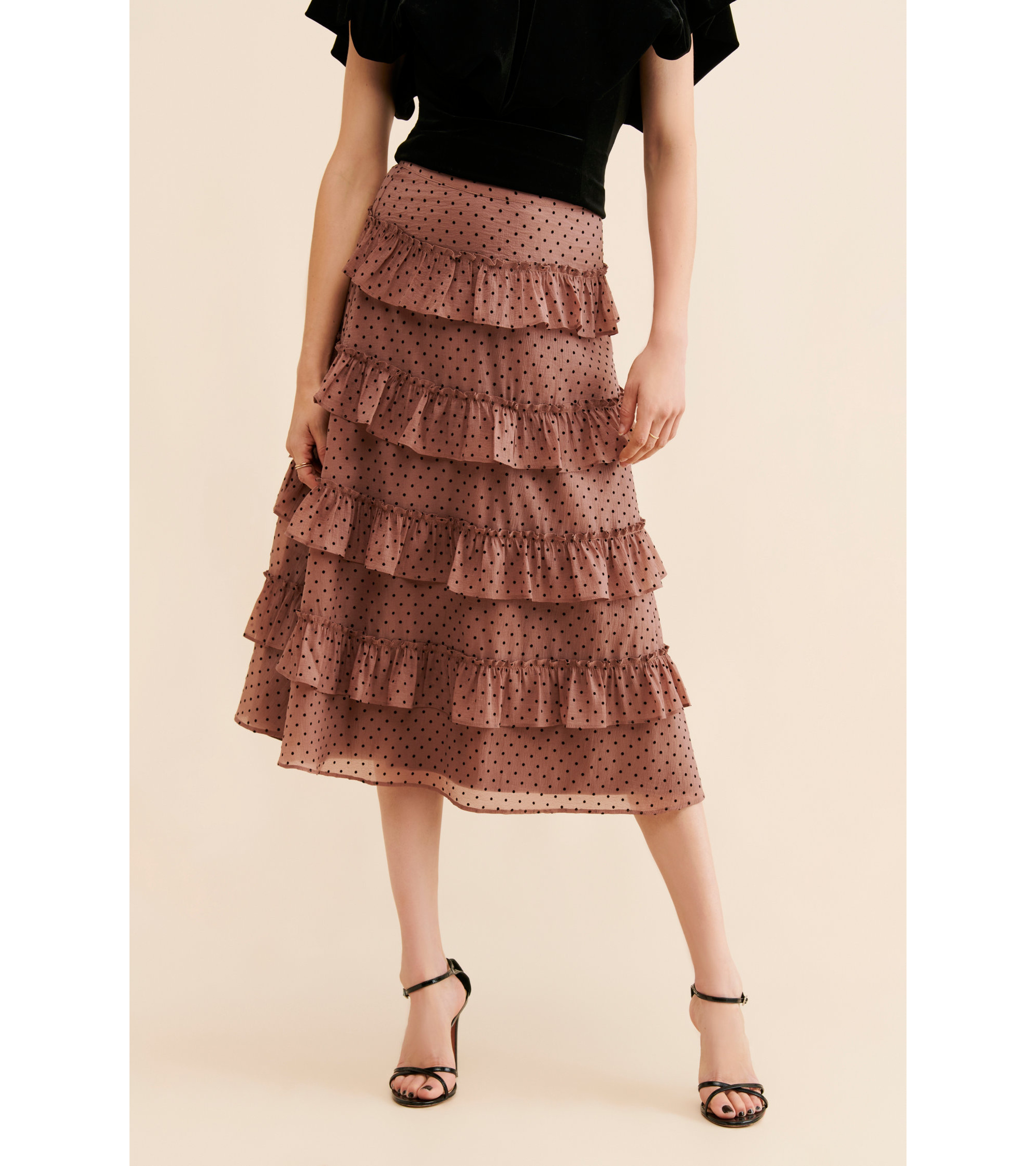 Tiered Ruffle Midi Skirt — Image 3