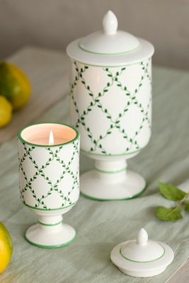 Ceramic Jar Candle, Green Ivy