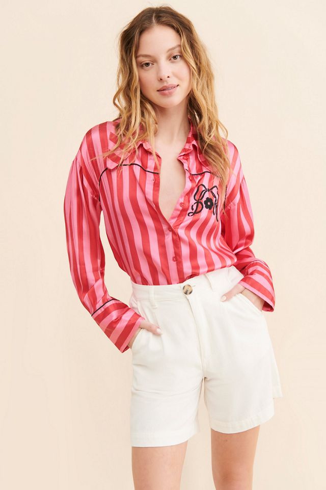 Damson Madder Joni Stripe Satin Shirt #2