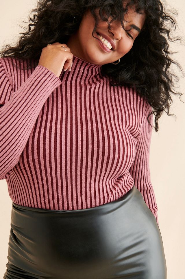 Eloquii Two Toned Ribbed Sweater #2