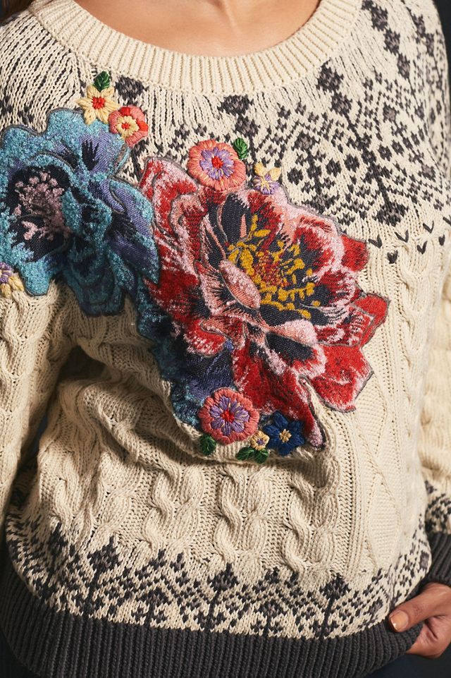 Cable-Knit Fair Isle Sweater #2