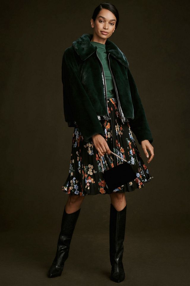 Maeve Zip Up Faux Fur Jacket #3