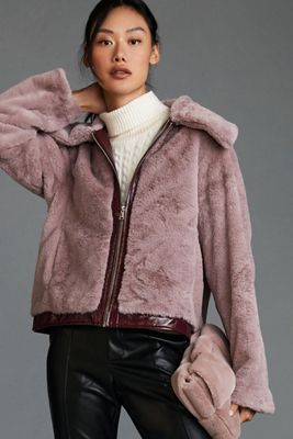 Maeve Zip Up Faux Fur Jacket